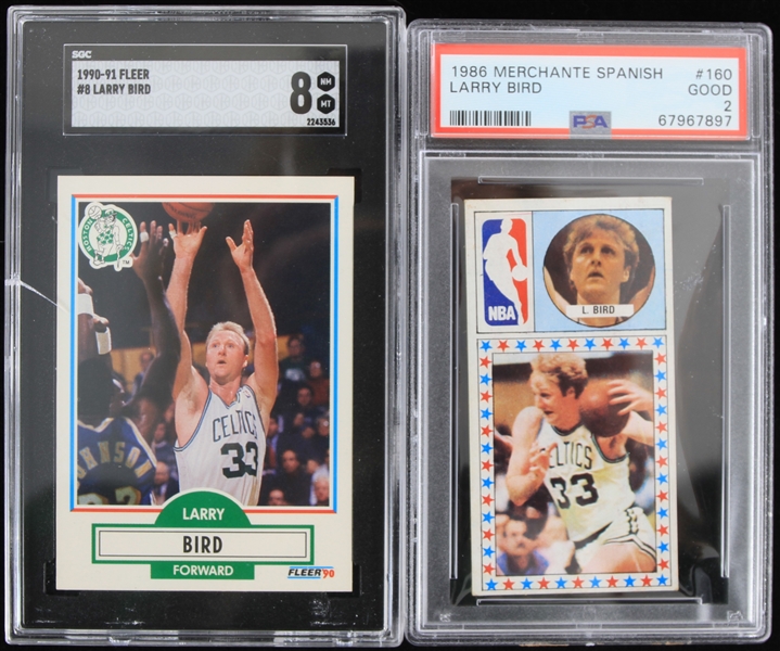 1986-1991 Larry Bird Boston Celtics Graded Trading Cards (PSA Slabbed) (Lot of 2)