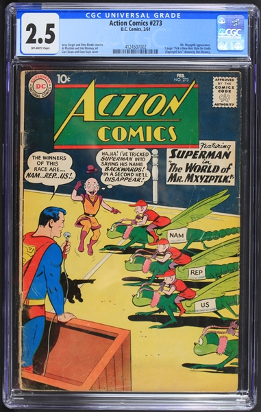 1961 Action Comics #273 CGC Graded 2.5 (CGC Slabbed)