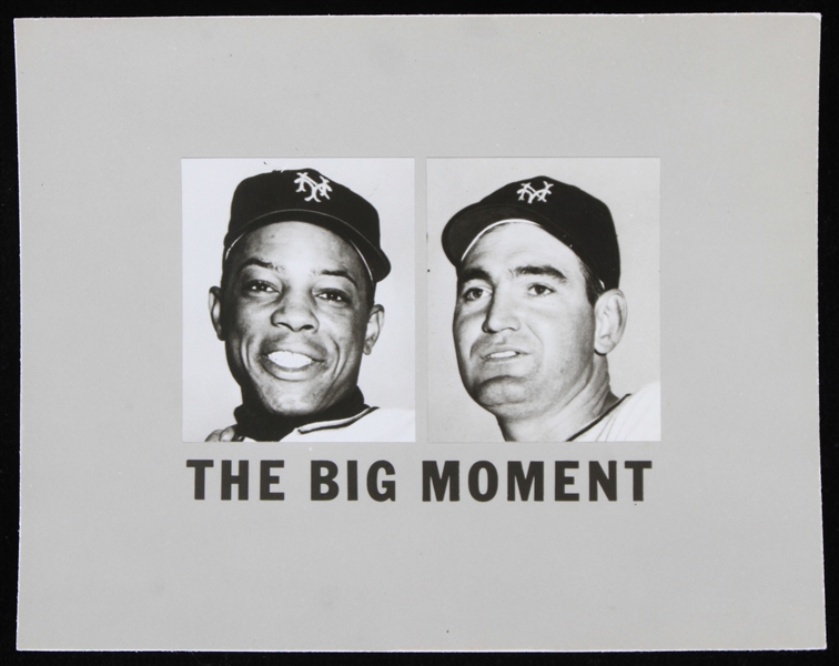 1952-57 Willie Mays Dusty Rhodes New York Giants 4" x 5" The Big Moment Promo Photo