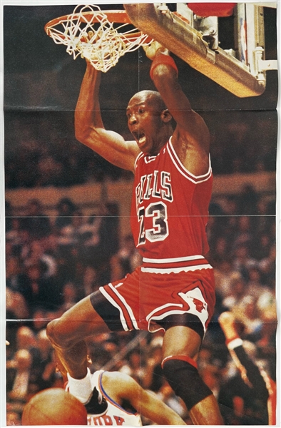 1990 Michael Jordan Chicago Bulls 21.5" x 34" Fold Out Poster 