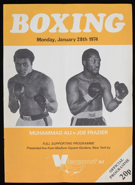 1974 Muhammad Ali vs Joe Frazier U.K. Viewsport Closed Circuit Viewing Full Supporting Program