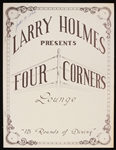 1980s Larry Holmes Four Corners Lounge Menu
