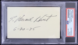 1985 E. Howard Hunt Watergate Participant Signed Index Card (PSA Slabbed Authentic)