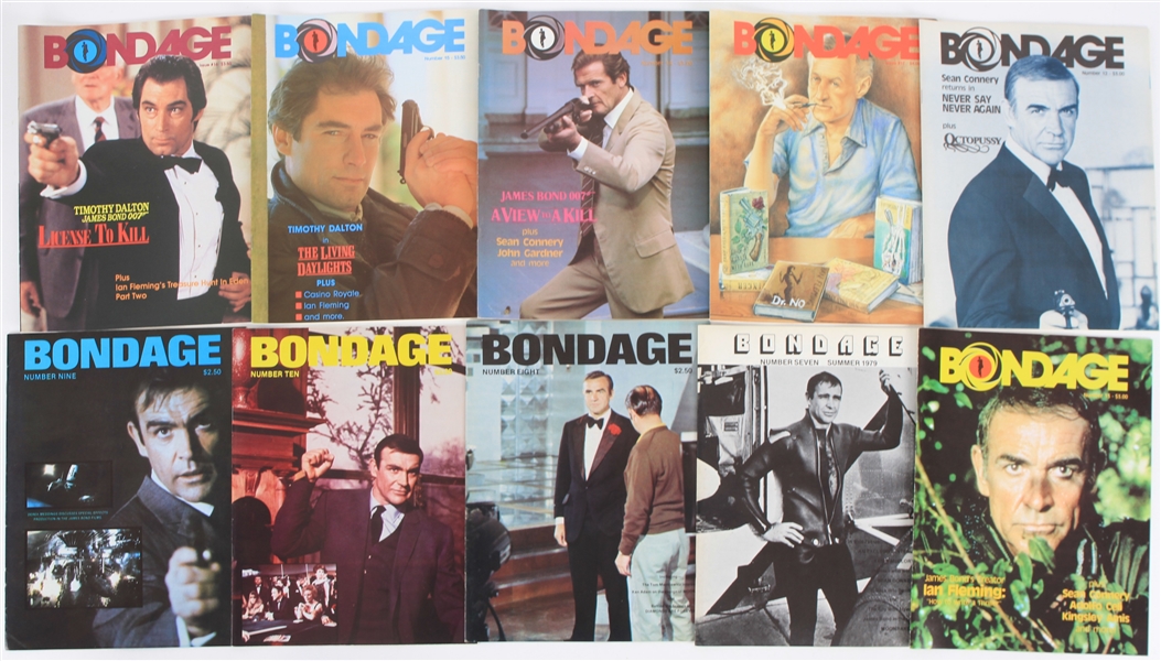 1979-89 James Bond Bondage Magazine Collection - Lot of 10