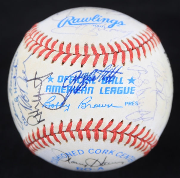 1988-89 Milwaukee Brewers Team Signed OAL Brown Baseball w/ 30 Signatures Including Robin Yount, Paul Molitor, Gary Sheffield, Teddy Higuera & More (JSA)