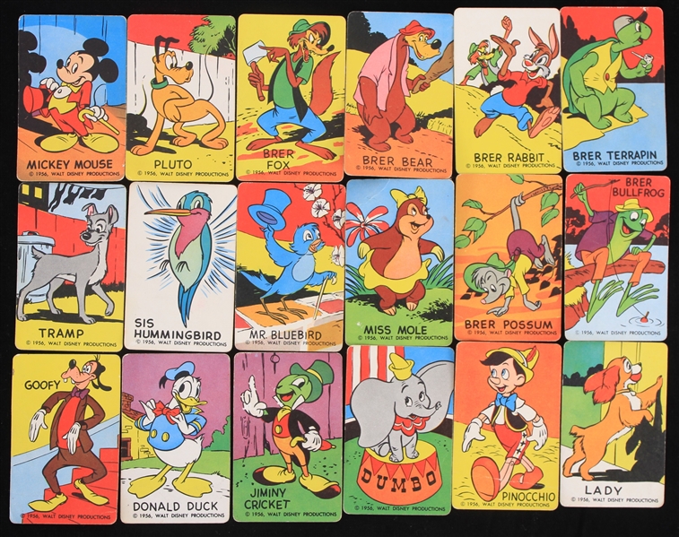 1956 Walt Disney Productions Cartooning Card Set (complete set of 18) 