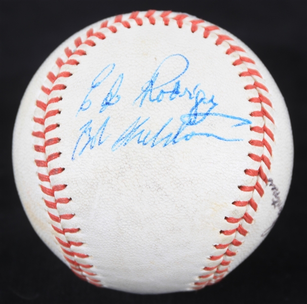 1977 Jim Gantner Ed Rodriguez Bob Sheldon Milwaukee Brewers Signed OAL Cronin Baseball (JSA)