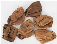 1960s-70s Player Endorsed Store Model Baseball Mitts - Lot of 6 w/ Ernie Banks, Billy Williams, George Brett & More