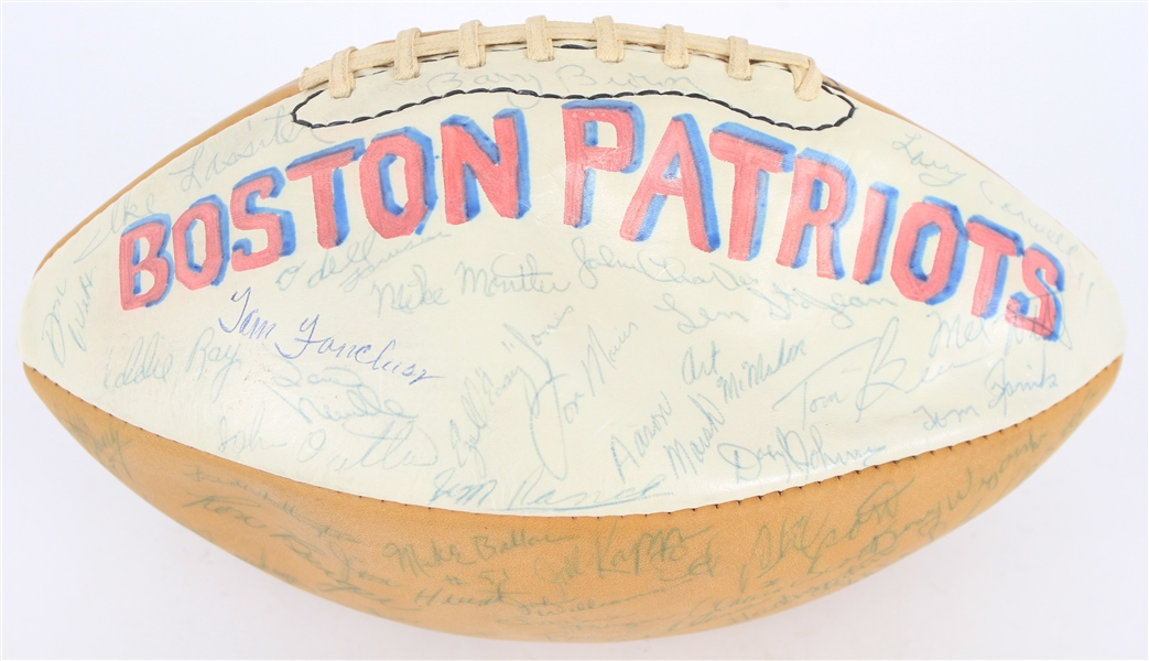 1970 Boston Patriots Team Signed Football w/ 50 Signatures w/ Jim Nance, Houston Antwine, Ed Philpott, Tom Beer & More 