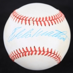 1986-1986 Eddie Matthews Milwaukee Braves Signed ONL Giamatti Baseball (JSA)
