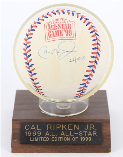 1999 Cal Ripken Jr Baltimore Orioles Autographed ASG OMLB Selig Baseball (JSA)