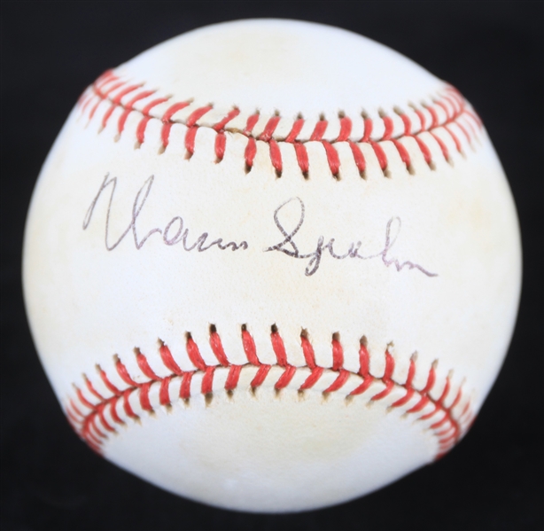 1994-1999 Warren Spahn Milwaukee Braves Signed ONL Coleman Ball (JSA)