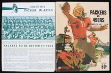 1962-67 Green Bay Packers Publications - Lot of 2 w/ Hi-Lites Newsletter & Lambeau Field Game Program