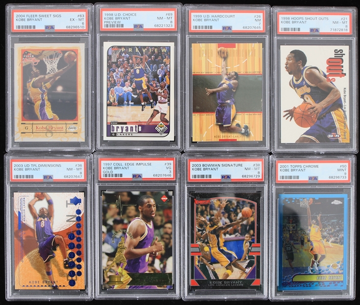 1992-2004 Kobe Bryant Shaquille ONeal Los Angeles Lakers Slabbed Basketball Trading Cards - Lot of 12