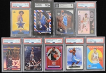 2003-19 Slabbed Baketball Trading Card Collection - Lot of 9 w/ Stephen Curry, Ja Morant, Carmelo Anthony, Jalen Brunson & More