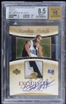 2004-05 Jameer Nelson Orlando Magic Upper Deck Exquisite Collection Trading Card #44 Beckett Graded 8.5 NM-MT and Autograph Graded 10. (Beckett Slabbed)