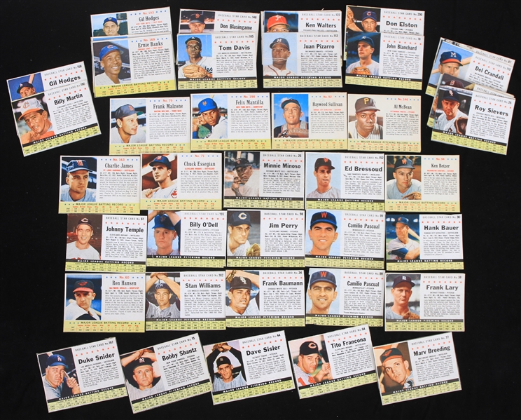 1961/63 Post Cereal Baseball Trading Cards - Lot of 100+ w/ Duke Snider, Gil Hodges, Don Drysdale, Ernie Banks & More