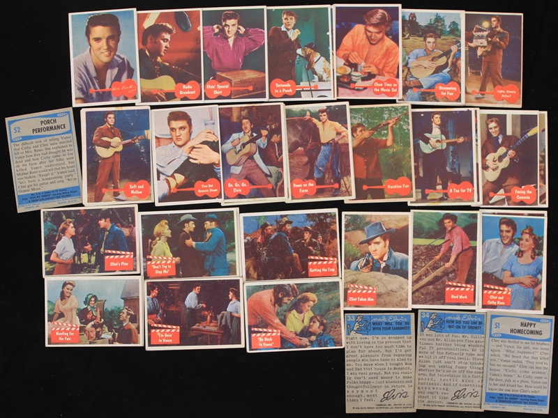 1956 Elvis Presley King of Rock N Roll Trading Cards - Lot of 46