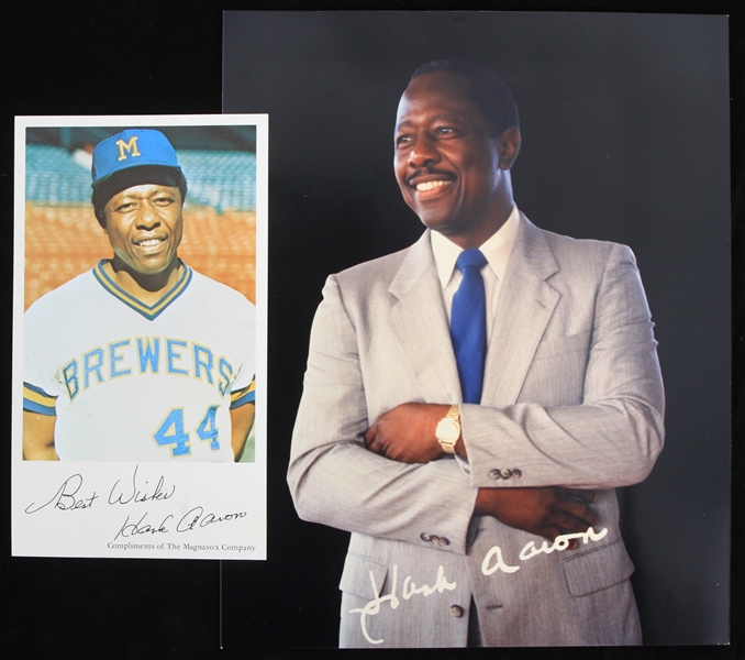 1970-1990s Hank Aaron Milwaukee Brewers 4x6 and 8x10 Colored Photos