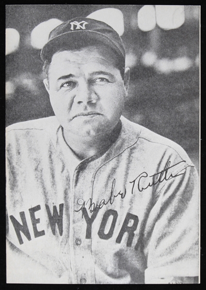 Lot Detail 1947 1949 Babe Ruth New York Yankees 4x6 Bandw Tribute Card 6349