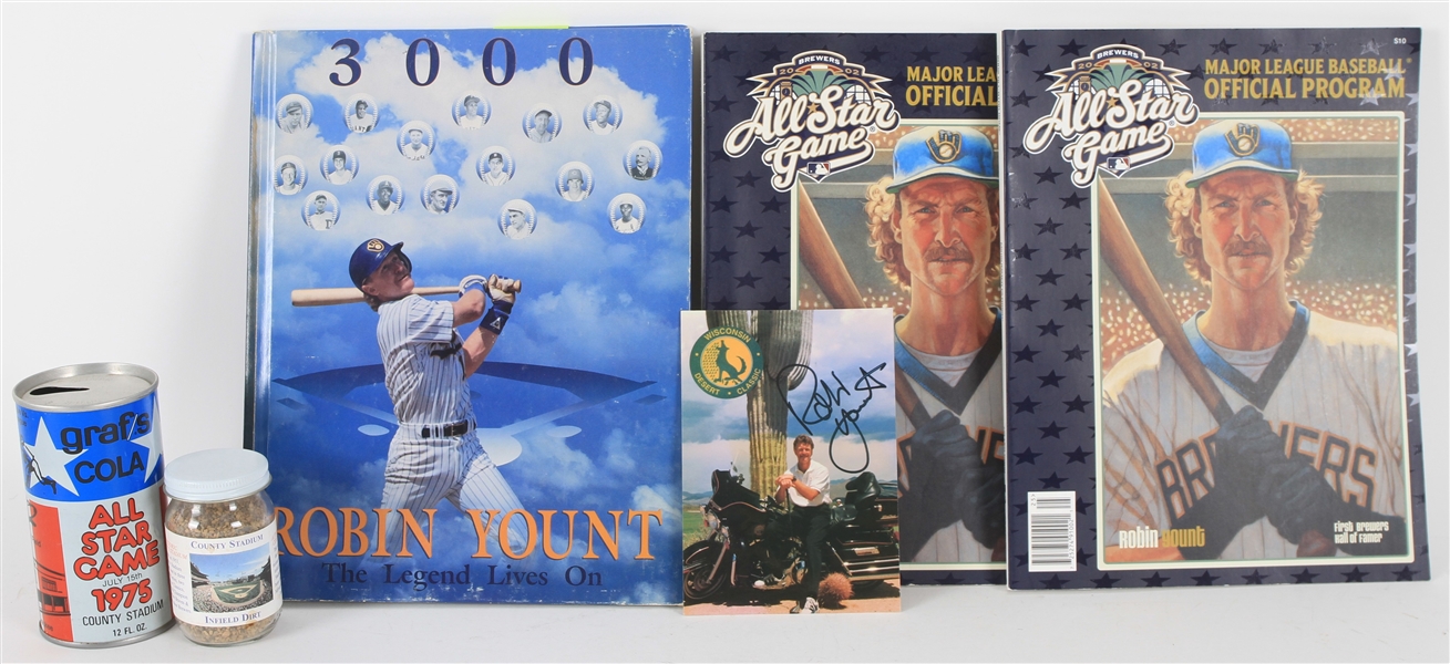 1975-2002 Robin Yount Milwaukee Brewers All Star Game Memorabilia Collection w/ Signed Book & More (Lot of 6)(JSA)