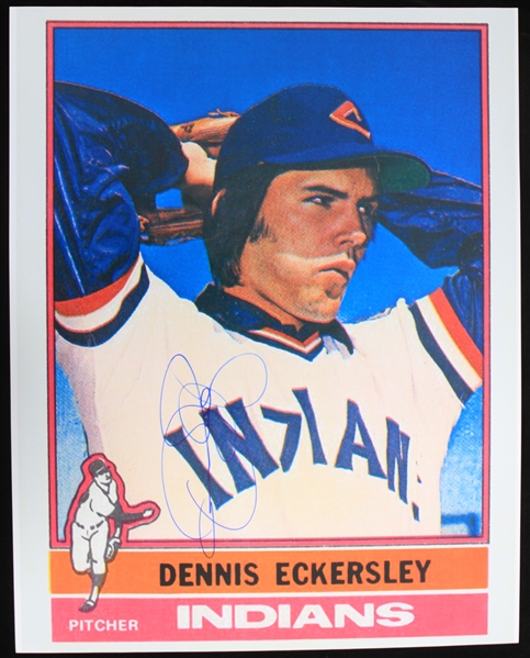 1975-1977 Dennis Eckersley Cleveland Indians Autographed 11x14 Colored Photo (JSA)