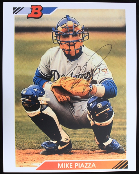 1992-1998 Mike Piazza Los Angeles Dodgers Autographed 11x14 Colored Photo (JSA)