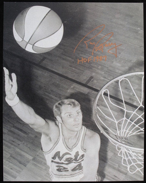 1970-1972 Rick Barry New York Nets Autographed 11x14 B&W Photo (JSA)