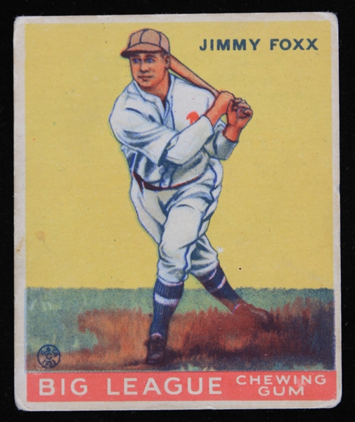 1933 Jimmy Foxx Philadelphia Athletics #154 Goudey Baseball Trading Card