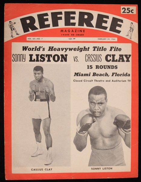 Lot Detail - 1964 Referee Magazine featuring Sonny Liston vs Cassius ...