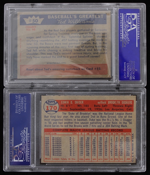 Lot Detail - 1957-1959 Duke Snider Brooklyn Dodgers And Ted Williams ...