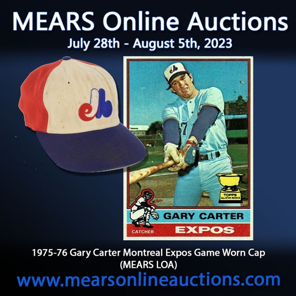 1975-76 Gary Carter Montreal Expos Game Worn Cap (MEARS LOA)