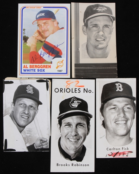 1970s Stan Musial Carlton Fisk Brooks Robinson Headshot Photo Collection - Lot of 4 (JSA)