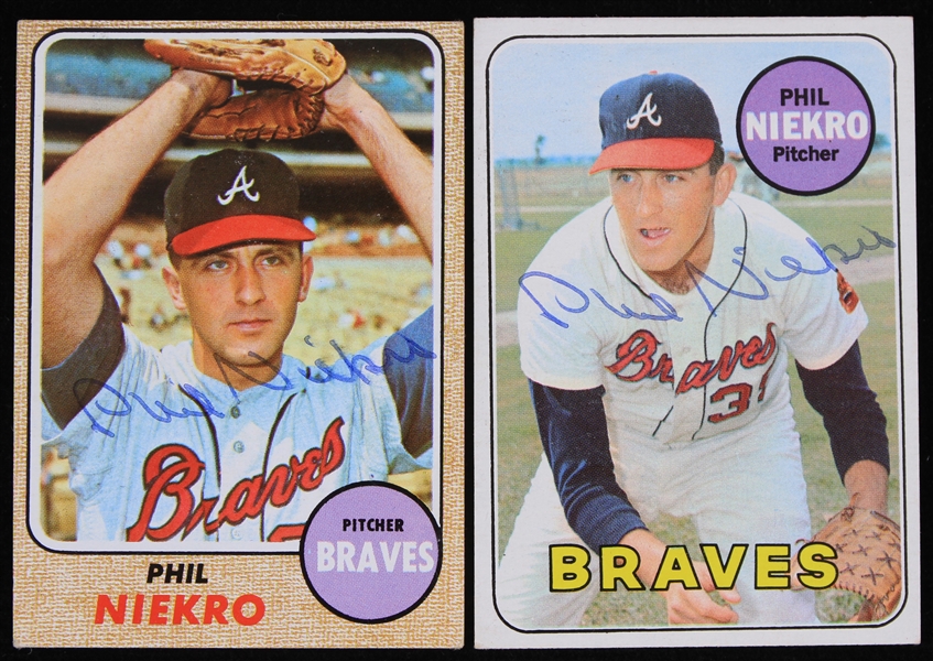 Lot Detail - 1968-69 Phil Niekro Atlanta Braves Signed Topps Baseball ...