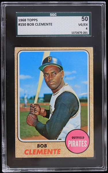 1968 Roberto Clemente Pittsburgh Pirates Trading Card #150 (SGC VG/EX 4)