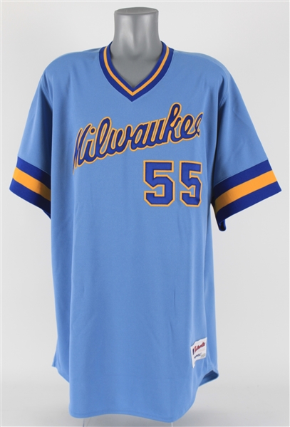 2012 Marcus Hanel Milwaukee Brewers Game Worn 1982 Throwback Road Jersey (MEARS LOA/MLB Hologram)