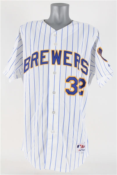 2007 Jim Skaalen Milwaukee Brewers Game Worn Retro Home Jersey (MEARS LOA/MLB Hologram)