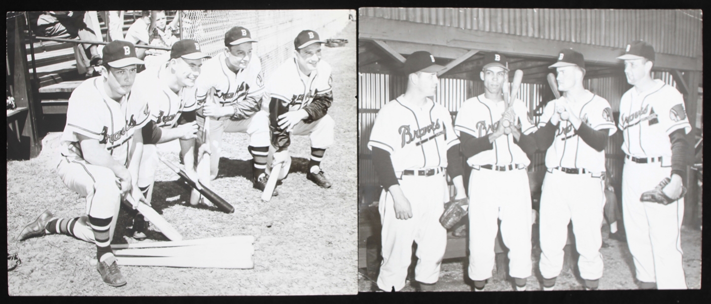 1953 Milwaukee Braves 8x10 B&W Photos (Lot of 2)