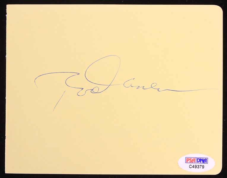 1967-1970s early Rod Carew Minnesota Twins California Angels Autographed 4x6 Yellow Paper (PSA/DNA)