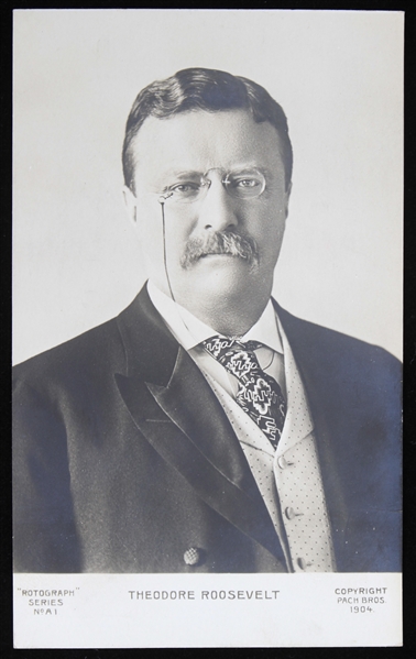 Lot Detail - 1904 RPPC Theodore Roosevelt B&W Postcard (High Grade)