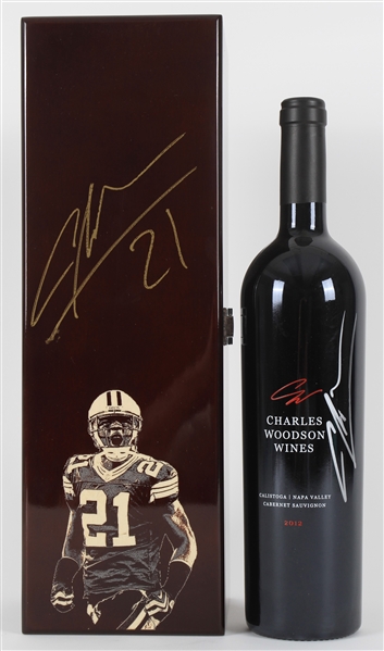 2012 Charles Woodson Green Bay Packers Signed Wine Bottle Case w/ Cabernet Sauvignon & Corkscrew (JSA)