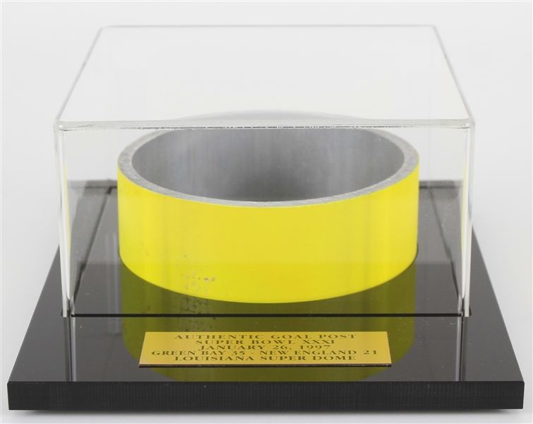1997 Green Bay Packers New England Patriots Super Bowl XXXI Louisiana Super Dome Goal Post Section w/ Display Case (MEARS LOA)