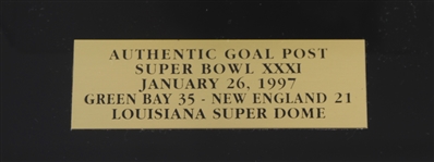 1997 Green Bay Packers New England Patriots Super Bowl XXXI Louisiana Super Dome Goal Post Section w/ Display Case (MEARS LOA)