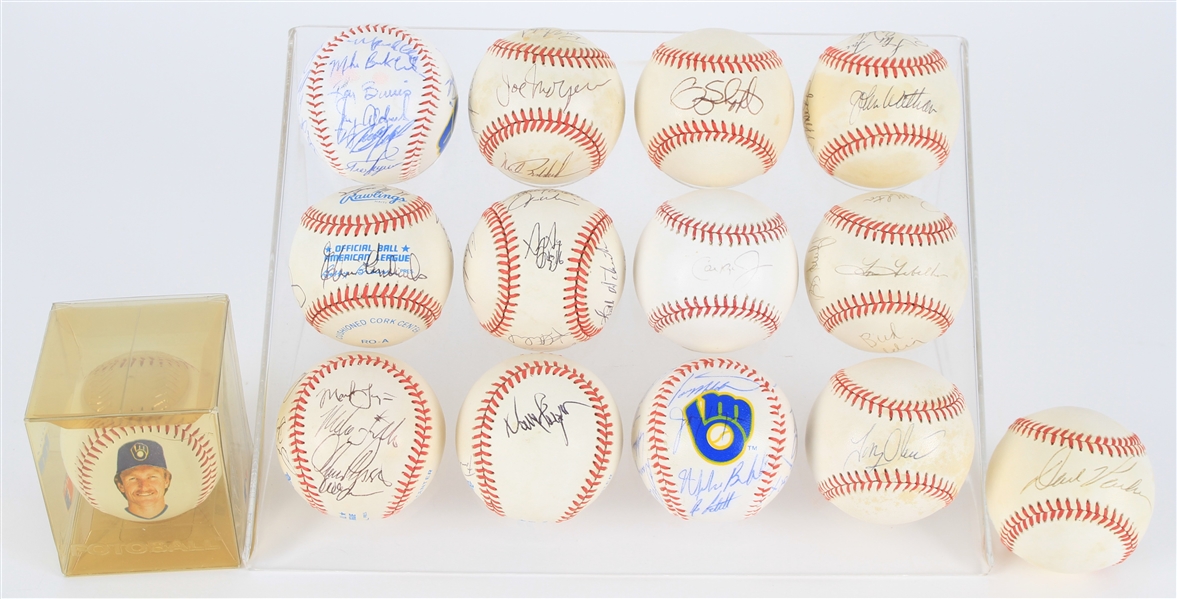 1980s-90s Signed Baseball Collection - Lot of 14 w/ Cal Ripken Jr., Tony Oliva, Dave Parker, Early Gary Sheffield & More 