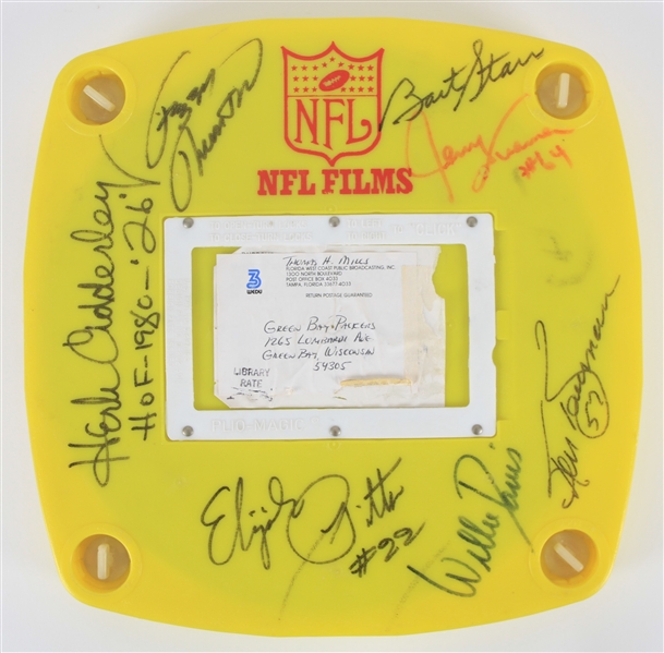 1967 Green Bay Packers Multi Signed NFL Films Cannister w/ 7 Signatrures Including Bart Starr, Jerry Kramer, Willie Davis, Elijah Pitts & More (PSA/DNA)