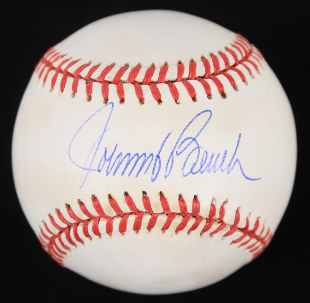 1993-94 Johnny Bench Cincinnati Reds Signed ONL White Baseball (JSA)