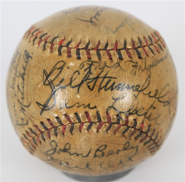 1931 New York Giants Team Signed ONL Heydler Baseball w/ 25 Signatures Including Mel Ott, Carl Hubbell, Freddie Lindstrom, Bill  Terry & More (JSA Full Letter)