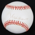 1985-89 Hank Aaron Milwaukee Brewers Signed OAL Brown Baseball (JSA)