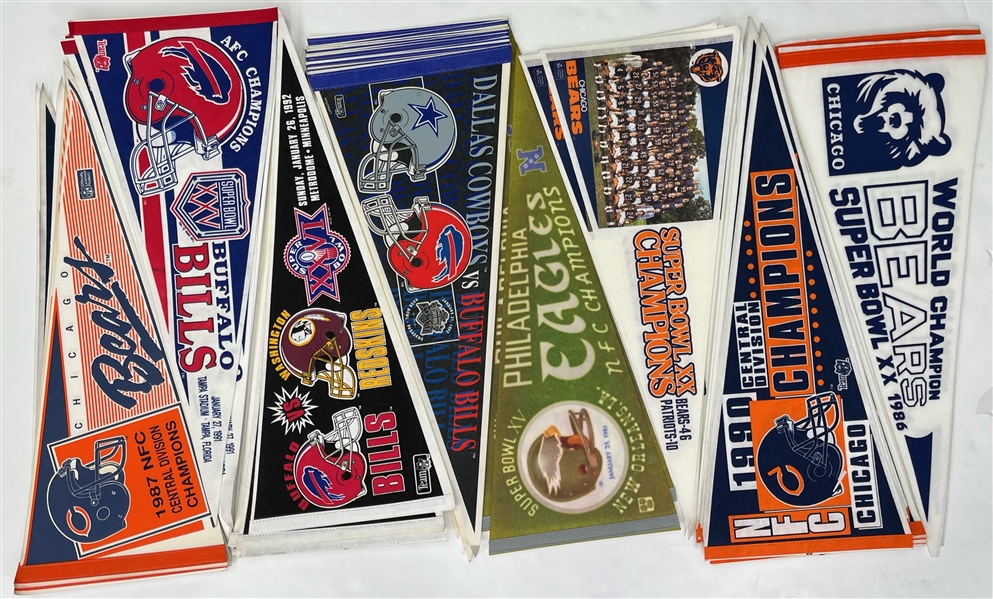 1980s-1990 NFL Full Size Pennants (Lot of 200+)