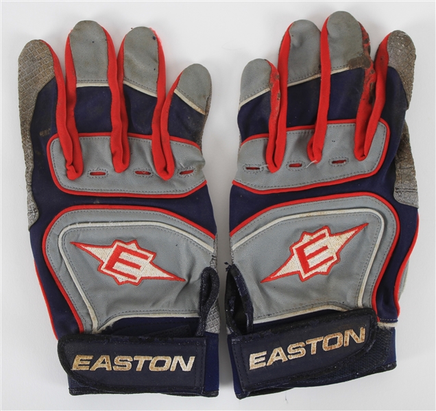 2008-09 Dustin Pedroia Boston Red Sox Game Worn Easton Batting Gloves (MEARS LOA)